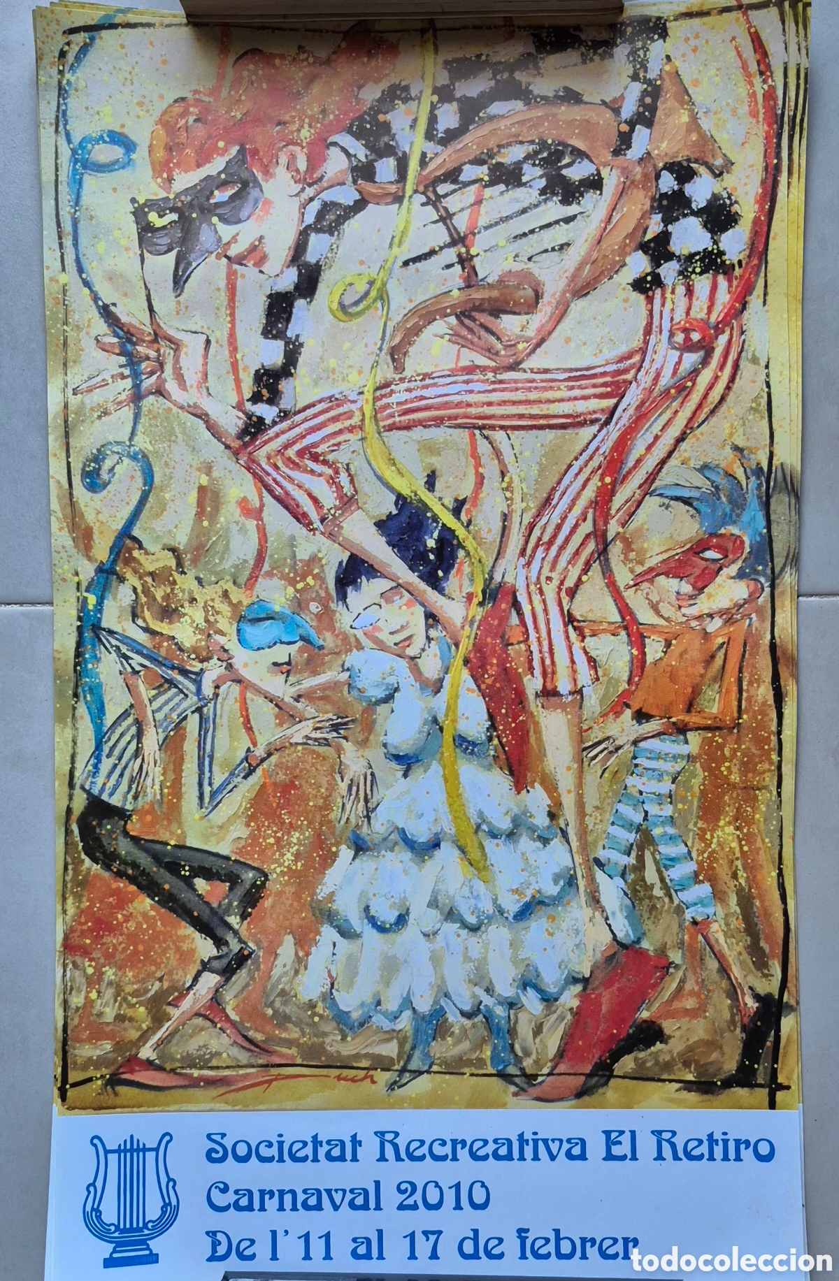 Coleccionismo de carteles: cartel del Carnaval 2010 de la Societat Recreativa El Retiro de Sitges, de 34 &times; 59 cm.
