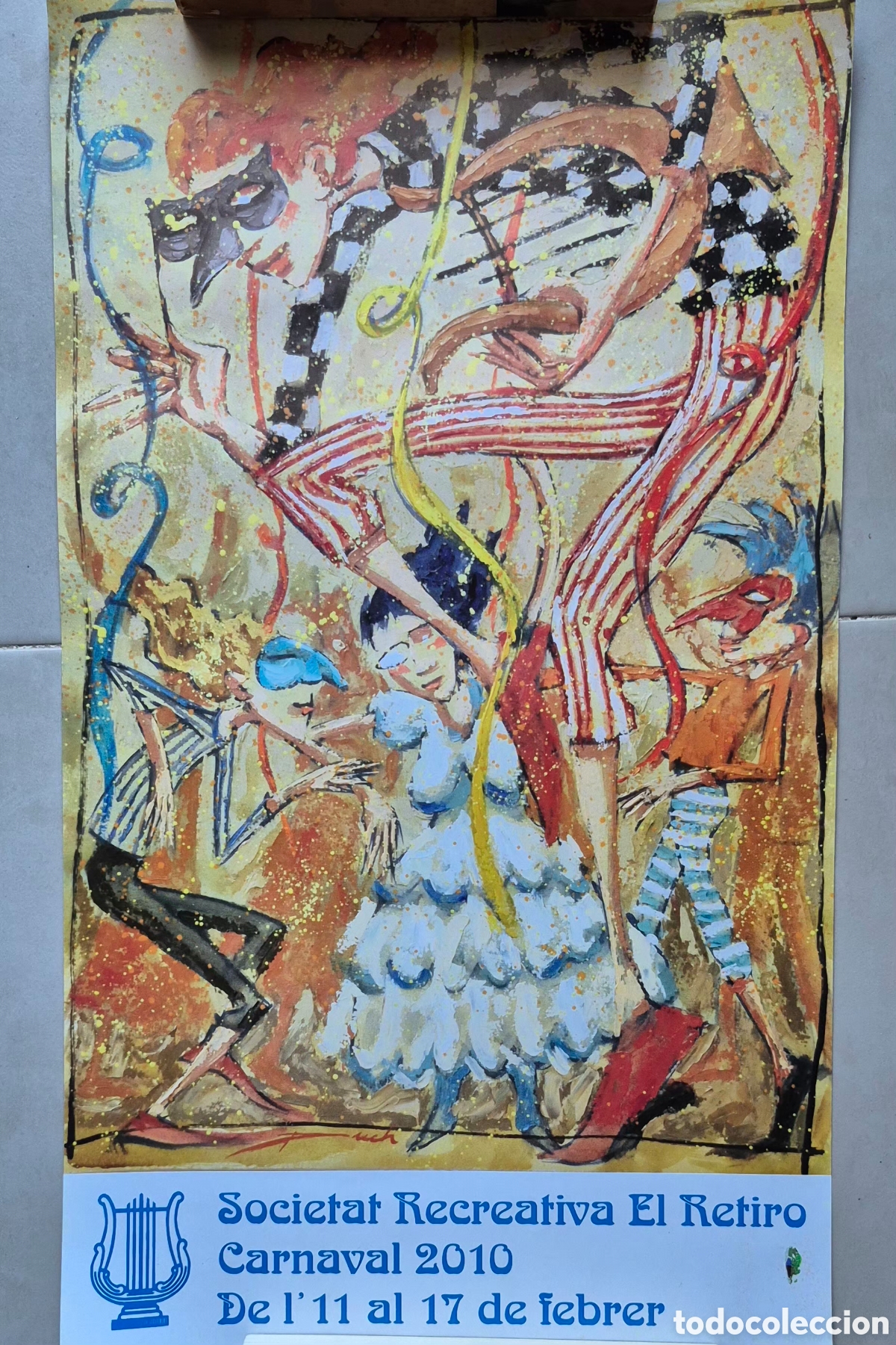 Coleccionismo de carteles: cartel del Carnaval 2010 de la Societat Recreativa El Retiro de Sitges, de 34 &times; 59 cm.
