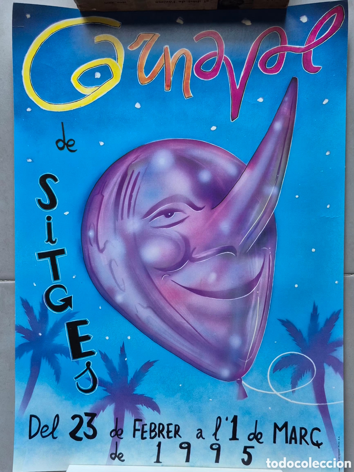 Coleccionismo de carteles: cartel del Carnaval de Sitges 1995, con unas medidas de 32 &times; 45 cm