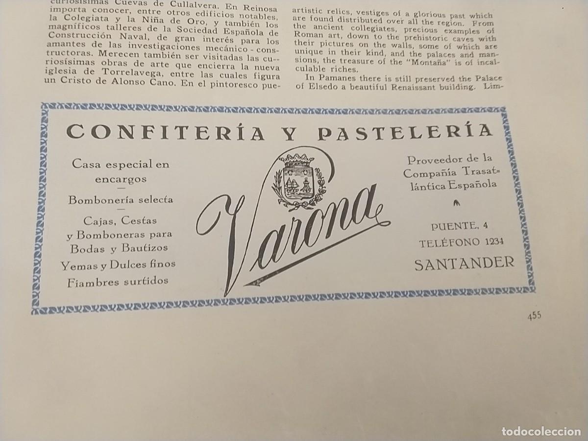 Coleccionismo de carteles: CONFITERIA Y PASTELERIA VARONA BOMBONES YEMAS DULCES FINOS SANTANDER HOJA A&Ntilde;O 1931-1932