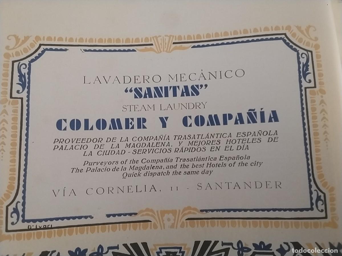 Coleccionismo de carteles: LAVADERO MECANICO SANITAS COLOMER Y COMPA&Ntilde;IA SANTANDER HOJA A&Ntilde;O 1931-1932