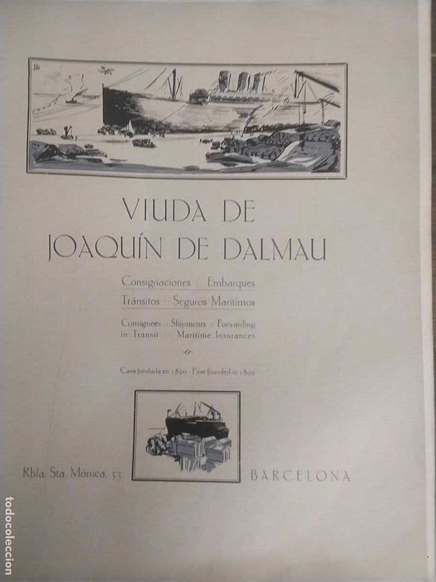 Coleccionismo de carteles: VIUDA DE JOAQUIN DE DALMAU CONSIGNACIONES EMBARQUES BARCELONA HOJA REVISTA A&Ntilde;O 1931-1932