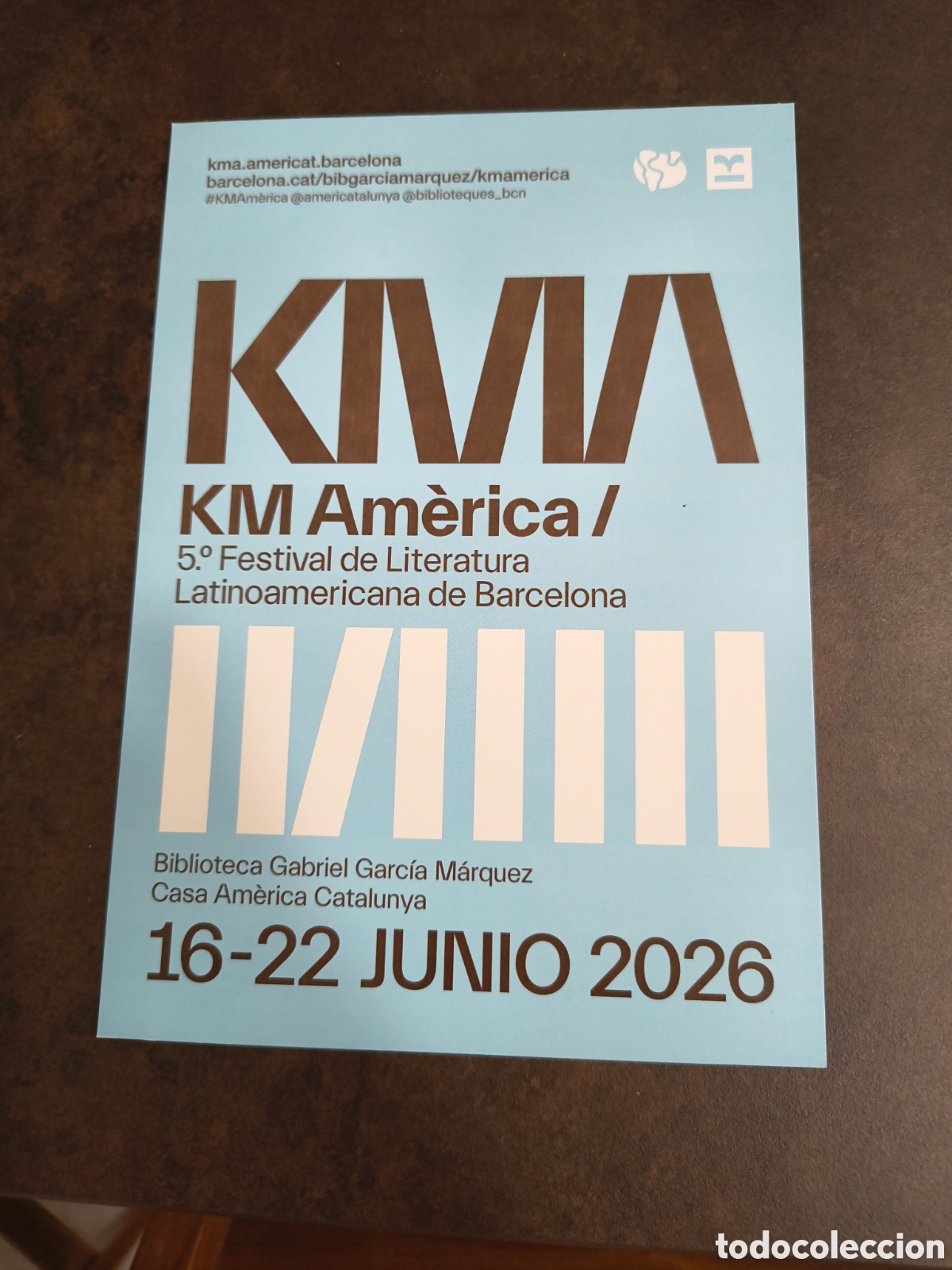 Coleccionismo de carteles: KM AMERICA. FESTIVAL DE LITERATURA LATINOAMERICANA DE BARCELONA