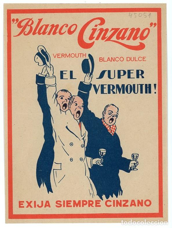 Collectionnisme d'affiches: CARTEL BLANCO CINZANO. EL SUPER VERMOUTH