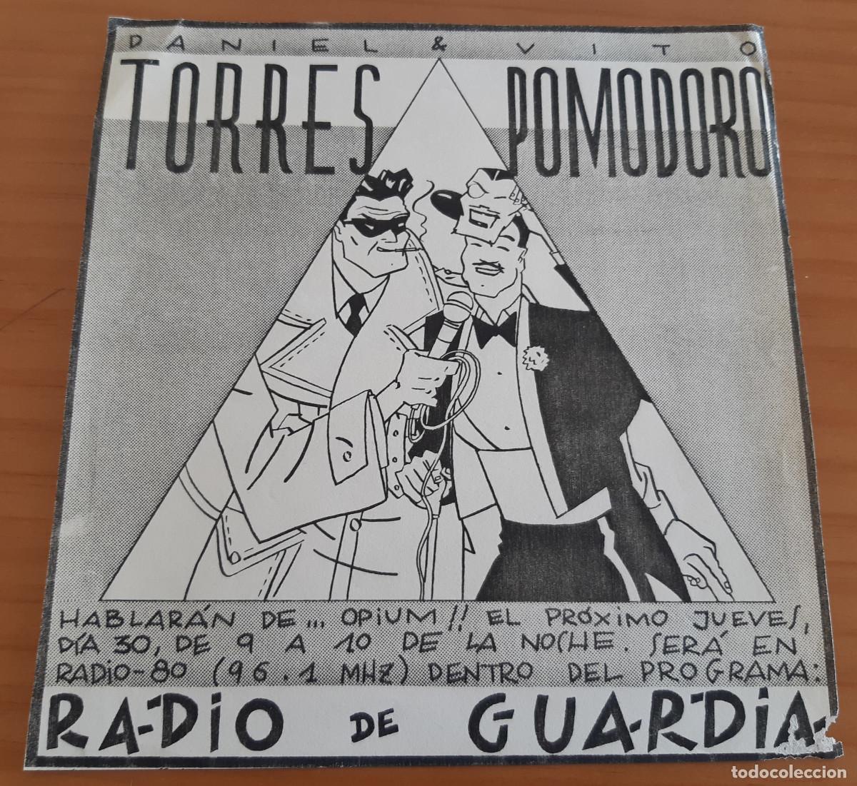 Collectionnisme d'affiches: DANIEL TORRES & VITO POMODORO - PEQUE&Ntilde;O CARTEL PUBLICITARIO - RADIO DE GUARDIA - 20 X 19.50 CMS.