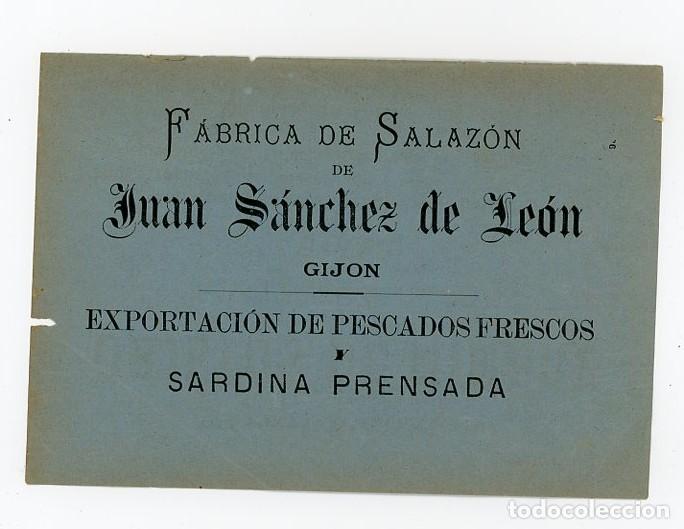 Collectionnisme d'affiches: GIJON. ASTURIAS. PUBLICIDAD ORIGINAL DE 1899. DOS CARAS