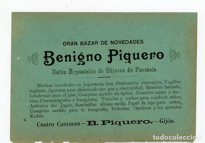 Collezionismo di affissi: GIJON. ASTURIAS. PUBLICIDAD ORIGINAL DE 1899. DOS CARAS