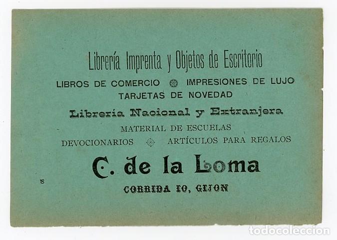 Collectionnisme d'affiches: GIJON. ASTURIAS. PUBLICIDAD ORIGINAL DE 1899. DOS CARAS