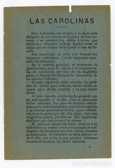 Collectionnisme d'affiches: GIJON. ASTURIAS. PUBLICIDAD ORIGINAL DE 1899. DOS CARAS