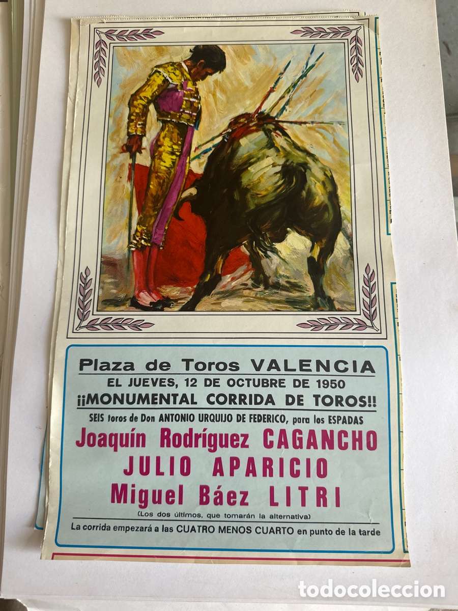 Coleccionismo de carteles: cartel taurino valencia 12 de octubre 1950