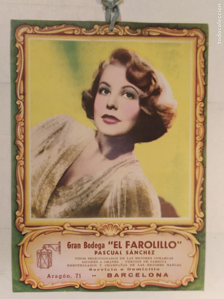 Coleccionismo de carteles: BARCELONA - GRAN BODEGA EL FAROLILLO PASCUAL SANCHEZ - CARTEL ANTIGUO - ACTRIZ ARLENE DAHL