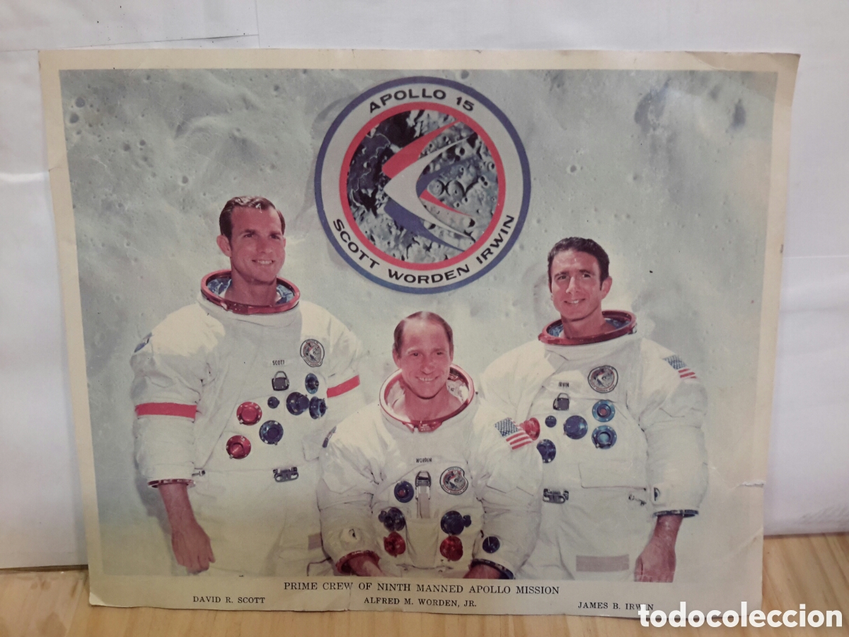 Collectionnisme d'affiches: Prime crew of Apollo 15 mission - NASA 1972