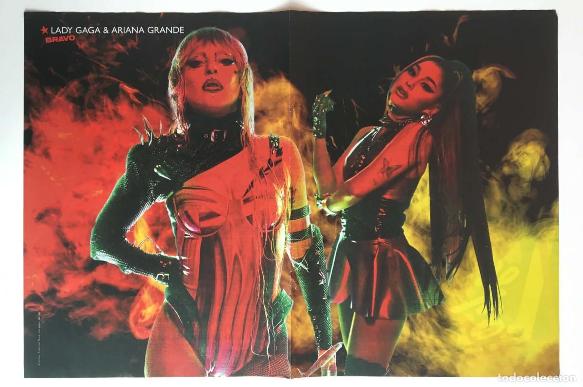 Coleccionismo de carteles: Lady Gaga & Ariana Grande / Lil Peep Original Double-Sided Poster A3 - Bravo Magazine Bulgaria Music