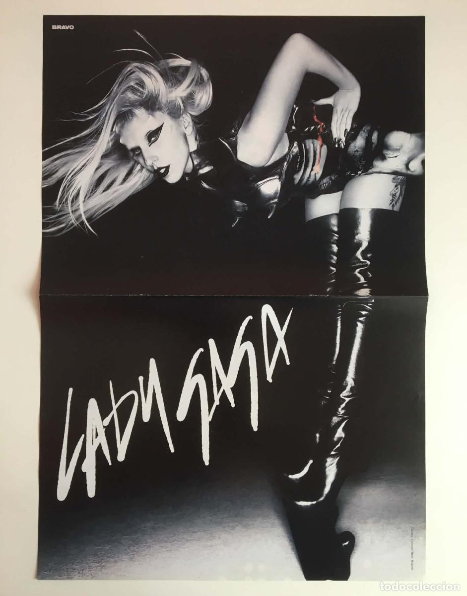 Coleccionismo de carteles: Lady Gaga / Dulce Maria Vintage Double-Sided Poster A3 - Bravo Magazine Bulgaria Music Rare