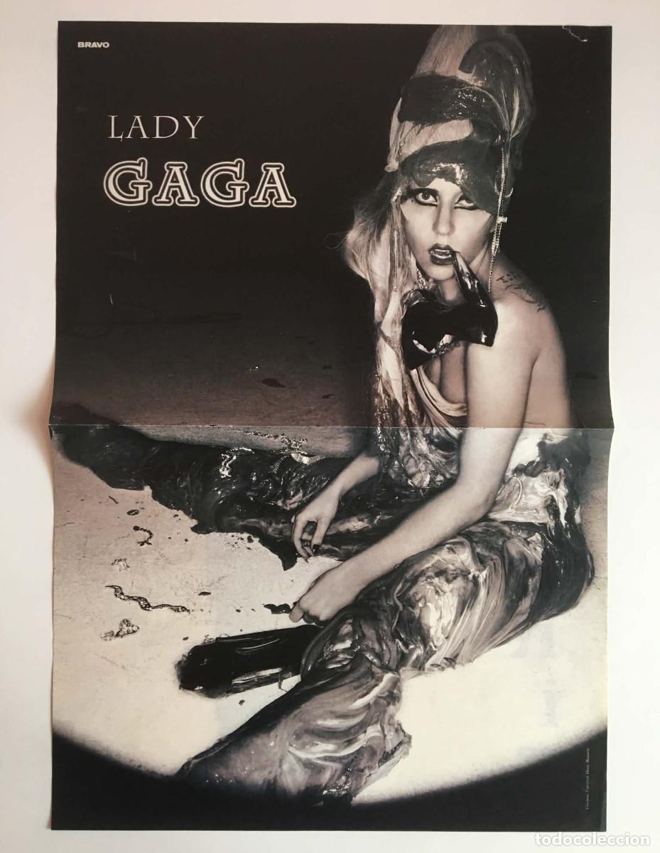 Coleccionismo de carteles: Lady Gaga / Dulce Maria Vintage Double-Sided Poster A3 - Bravo Magazine Bulgaria Music
