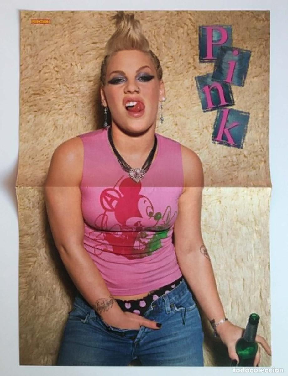 Coleccionismo de carteles: Pink / Culcha Candela Original Vintage Double-Sided Poster A3 - Popcorn Magazine Germany Music
