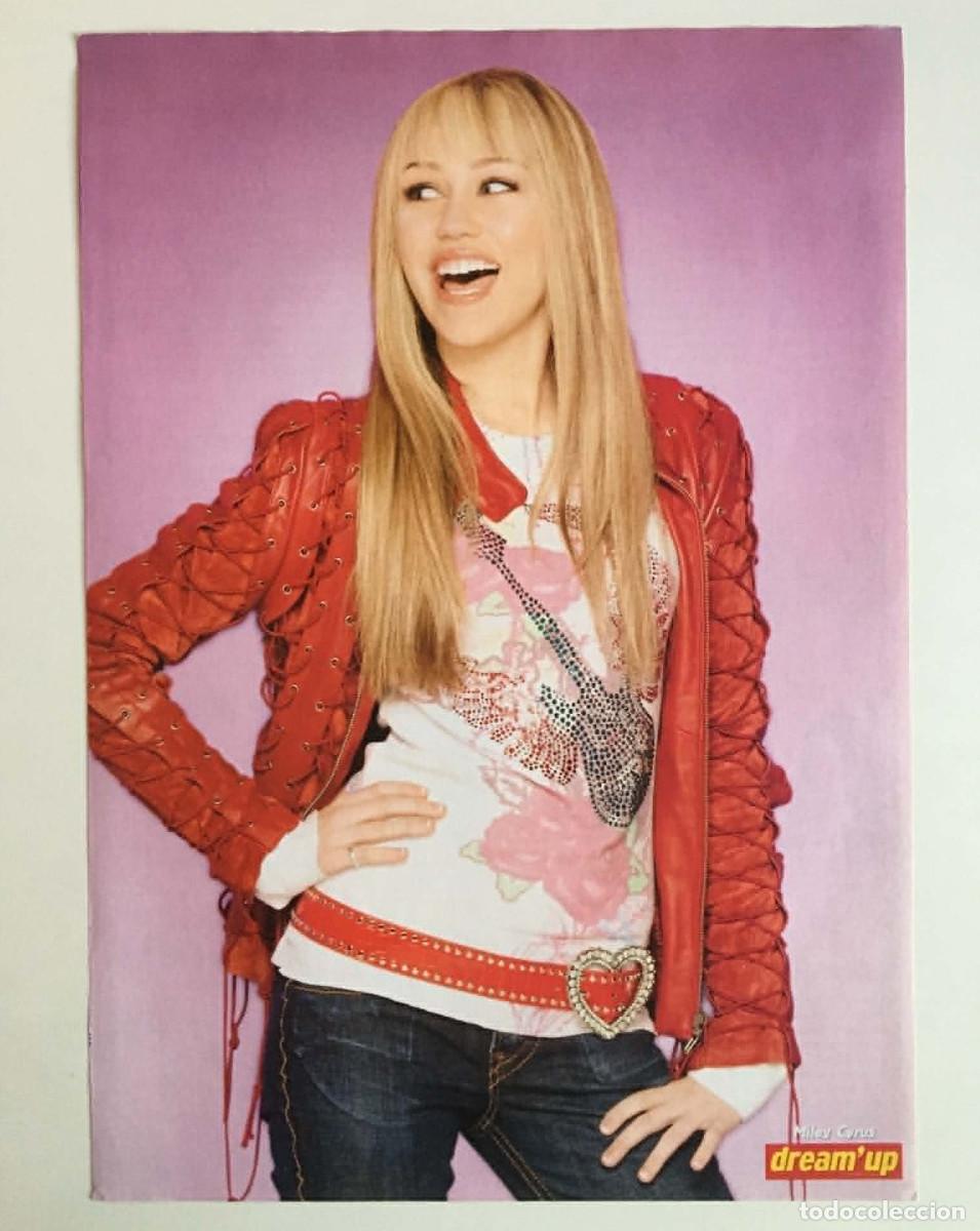 Coleccionismo de carteles: Miley Cyrus Hannah Montana 2008 Original Magazine Poster & Article A3 Spread Dream'up France