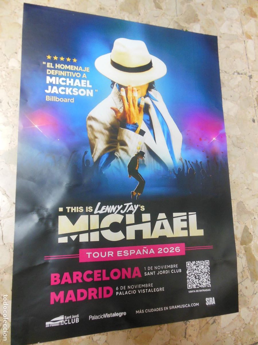 Coleccionismo de carteles: CARTEL THIS IS LENNY JAY'S MICHAEL JACKSON POSTER MUSICA 2026 MADRID BARCELONA HOMENAJE