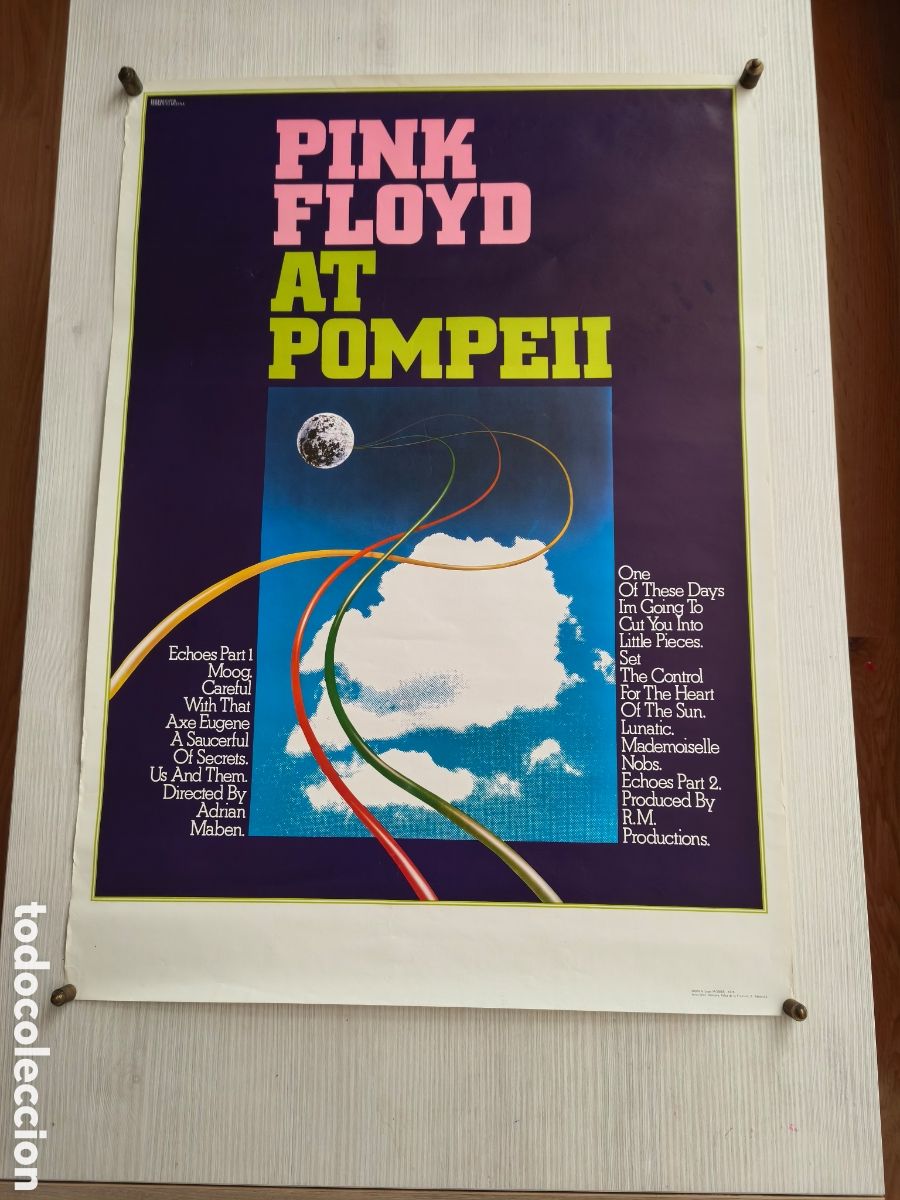 Coleccionismo de carteles: PINK FLOYD AT POMPEII &ndash; ORIGINAL ESPA&Ntilde;A 1975 (70 &times; 50 cm)