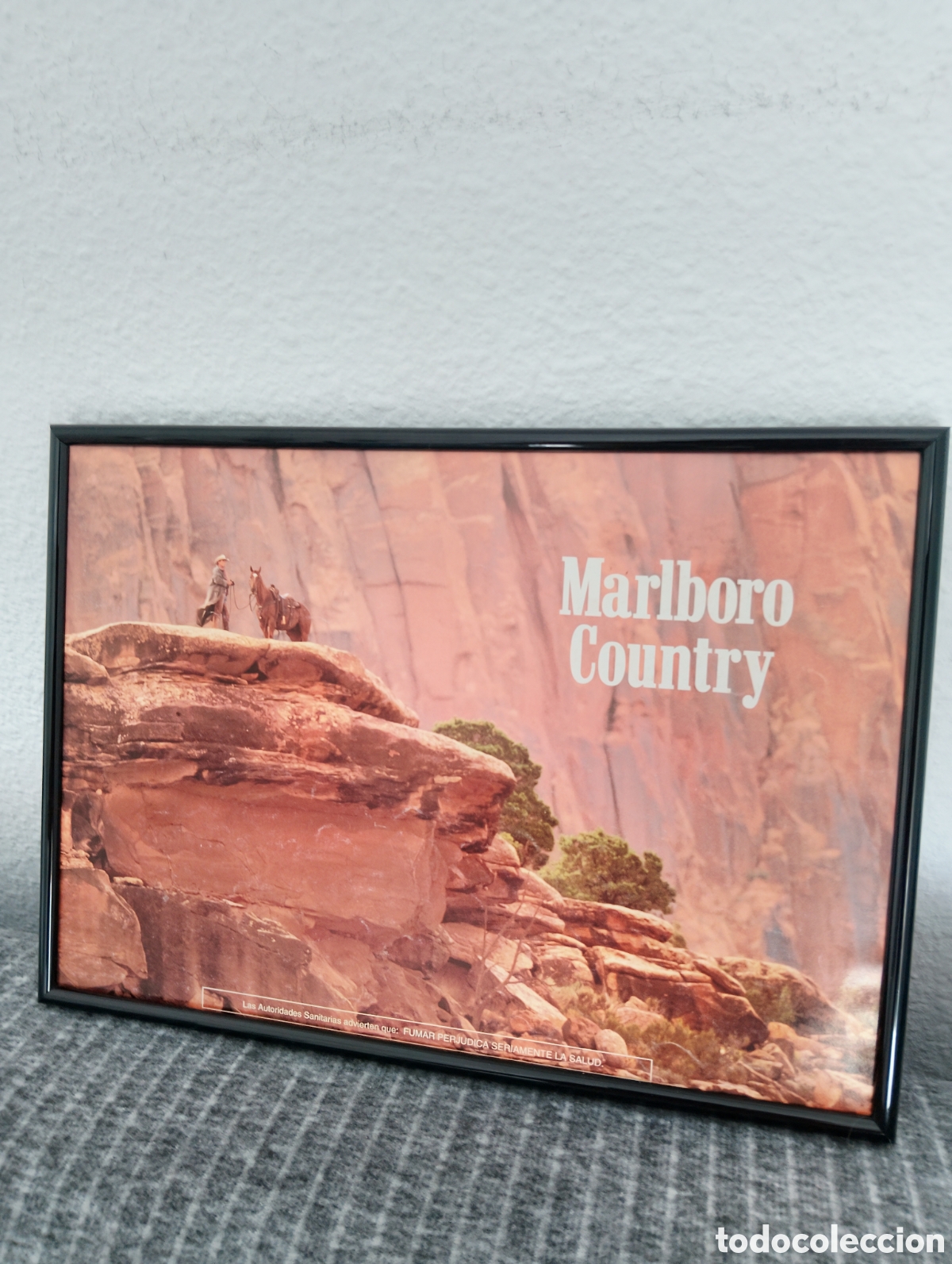 Coleccionismo de carteles: Marlboro Country anuncio original vintage a&ntilde;os 90 con marco incluido
