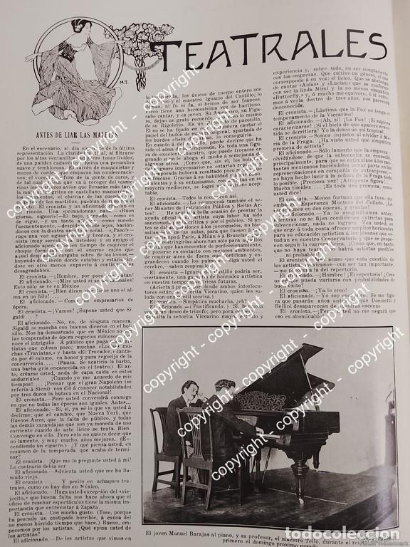Collezionismo di affissi: AFICHE ANTIGUO. BREVE NOTA. PIANISTA MANUEL BARAJAS 1912 /MUSICOS