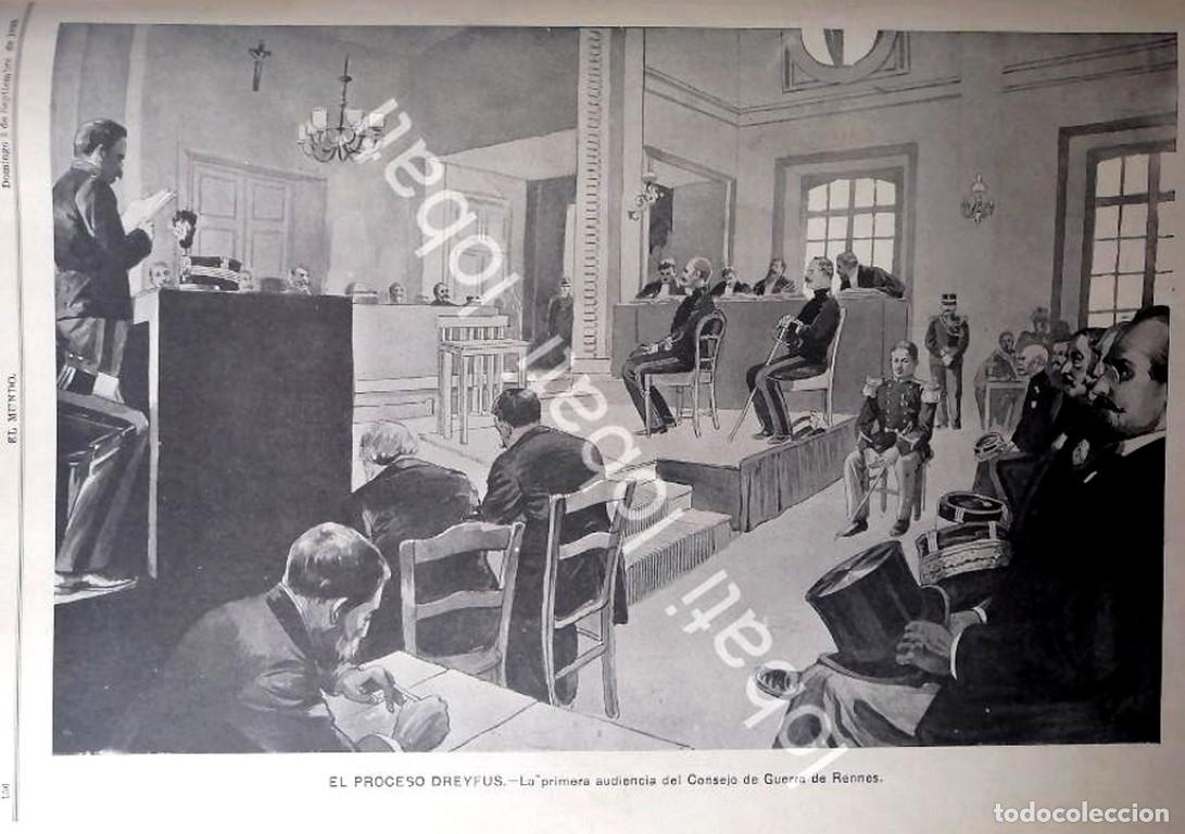 Collezionismo di affissi: GRABADO ANTIGUO 1899 JUICIO DE ALFRED DREYFUS /MLT JRP