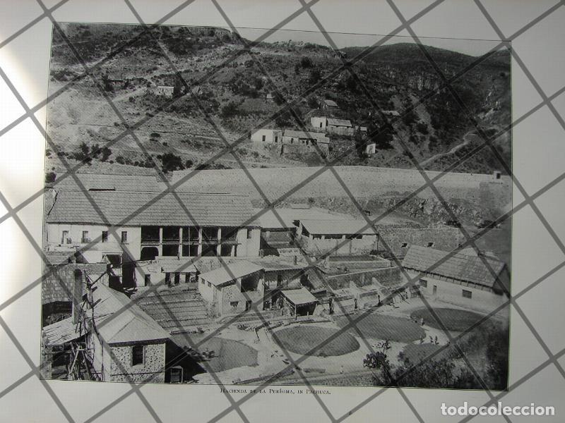 Colecionismo de cartazes: GRABADO ANTIGUO HACIENDA DE LA PURISIMA, PACHUCA 1897