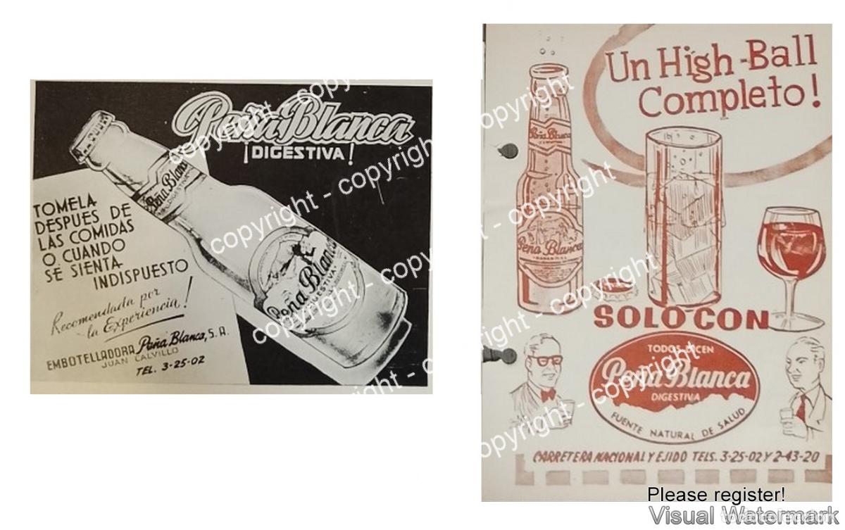 Poster collecting: Publicidad antigua Agua mineral Pe&ntilde;a blanca 1950s