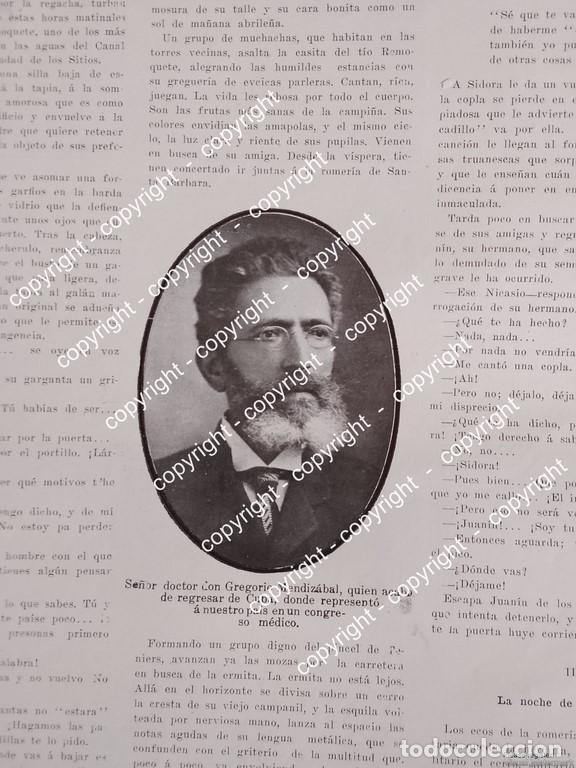 Poster collecting: BREVE NOTA DE PRENSA ANTIGUA. DR. GREGORIO MENDIZABAL 1912 /MEDICOS