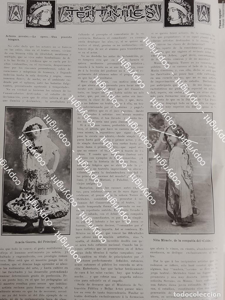 Colecionismo de cartazes: NOTA DE PRENSA ANTIGUA. LA ACTRIZ ACACIA GUERRA Y MAS 1912 / ARTISTAS