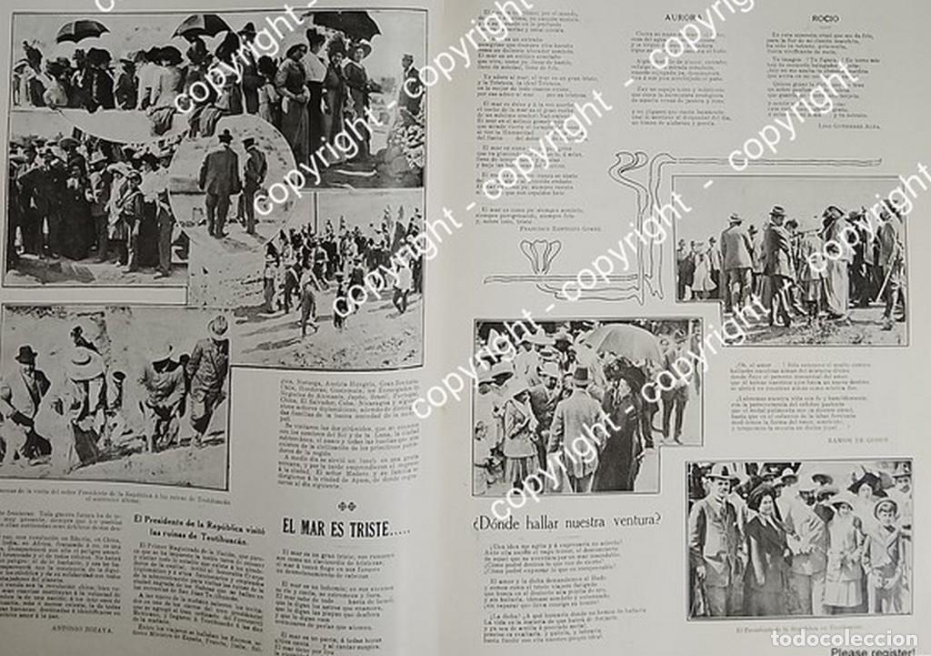 Colecionismo de cartazes: PORTADA AFICHE ANTIGUO. FRANCISCO I MADERO VISITA TEOTIHUACAN 1912 /POLITICOS LDM