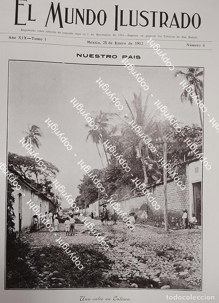 Colecionismo de cartazes: PORTADA AFICHE ANTIGUO. UNA CALLE DE COLIMA 1912 / LDM