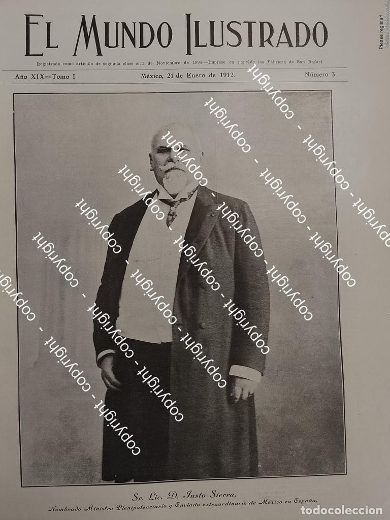 Colecionismo de cartazes: PORTADA. AFICHE ANTIGUO. JUSTO SIERRA NOMBRADO EMBAJADOR EN ESPA&Ntilde;A 1912 /DIPLOMATICOS