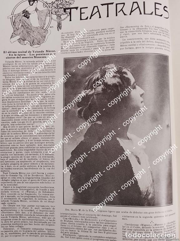 Colecionismo de cartazes: AFICHE ANTIGUO. LA CANTANTE MARIA MANRIQUE DE LA FRAGA 1912 / CANTANTES