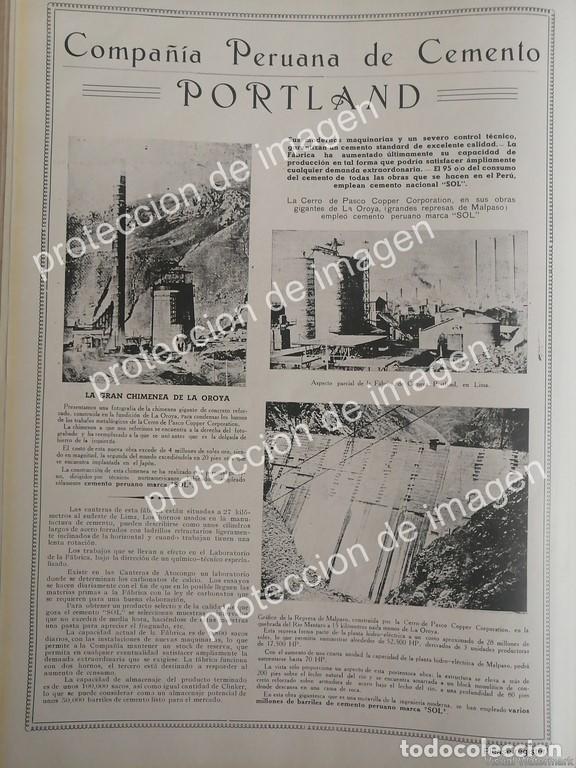 Collectionnisme d'affiches: AFICHE ANTIGUO DE PERU, CEMENTERA PORTLAND PASCO COPPER 1936