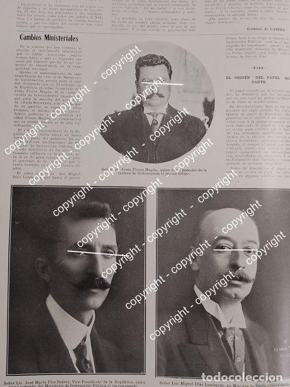 Collectionnisme d'affiches: AFICHE ANTIGUO. JESUS FLORES MAGON, PINO SUAREZ, DIAZ LOMBARDO 1912 /POLITICOS