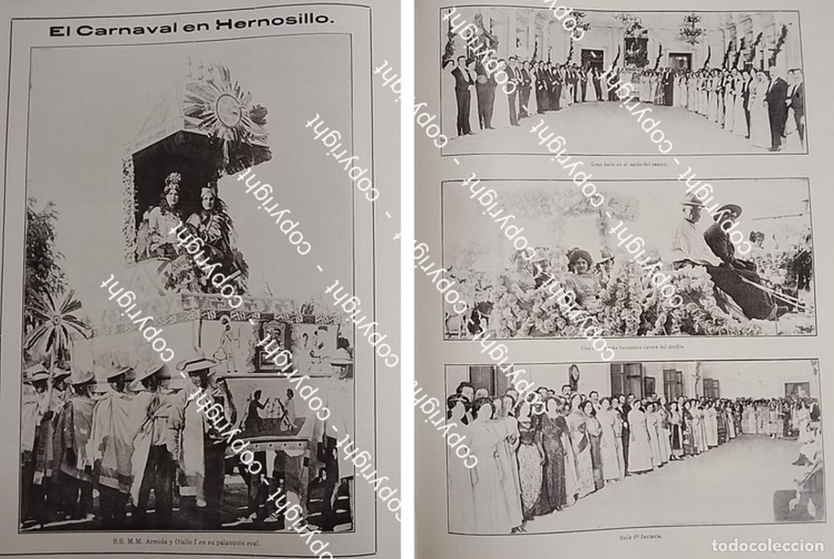 Collectionnisme d'affiches: AFICHE ANTIGUO. CARNAVAL DE HERMOSILLO SONORA. REINA, ARMIDA Y OLALLO 1912