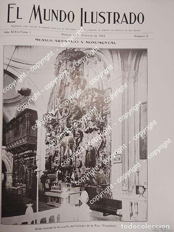 Collectionnisme d'affiches: AFICHE ANTIGUO. CAPILLA DEL COLEGIO DE LAS VIZCAINAS 1912 /ESCUELAS