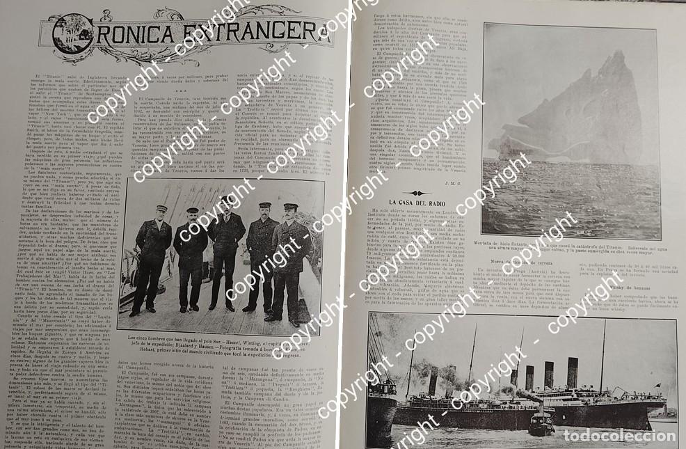 Collectionnisme d'affiches: AFICHE ANTIGUO. HUNDIMIENTO DEL TITANIC 1912 Y EXPEDICION AMUNDSEN