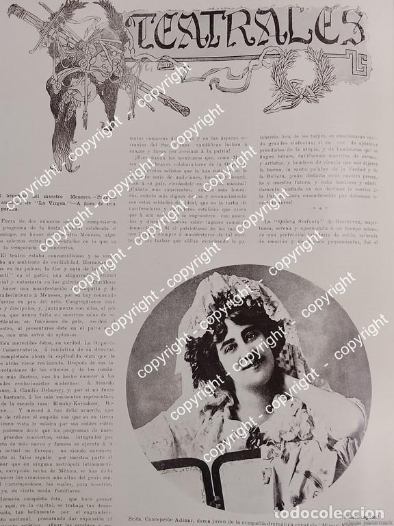 Sammeln von Plakaten: AFICHE ANTIGUO. ACTRIZ CONCEPCION ANSUAR 1912 TEATROS ARTISTAS