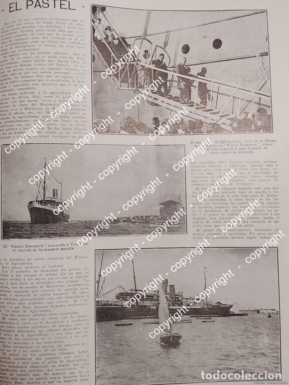 Collezionismo di affissi: AFICHE ANTIGUO. EL BUQUE BISMARK EN VERACRUZ Y LEON DE LA BARRA 1912 /BARCOS
