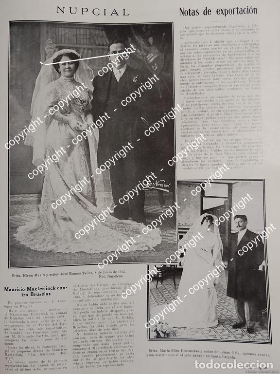 Collezionismo di affissi: AFICHE ANTIGUO. BODA. RAMOS MARIN 1912 ( JOSE RAMOS TELLES) , ASM