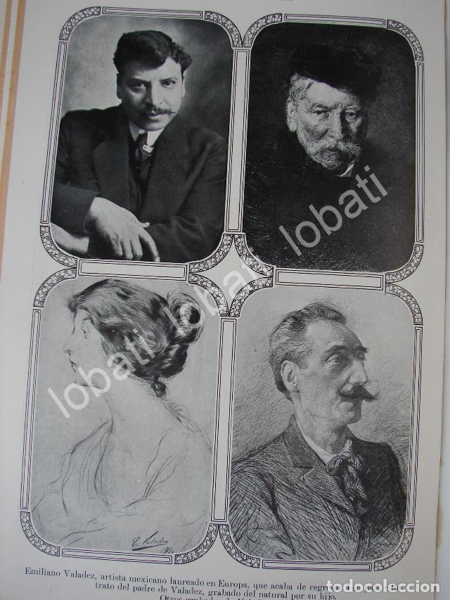 Collezionismo di affissi: CARTEL ANTIGUO ORIGINAL DE EL PINTOR EMILIANO VALADEZ PREMIADO EN PARIS 1910 / ARTE