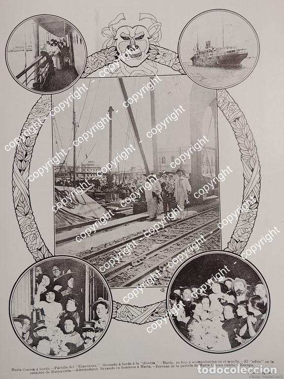 Collezionismo di affissi: AFICHE ANTIGUO. DESPIDEN A MARIA CONESA, RUMBO A EUROPA 1912 ARTISTAS