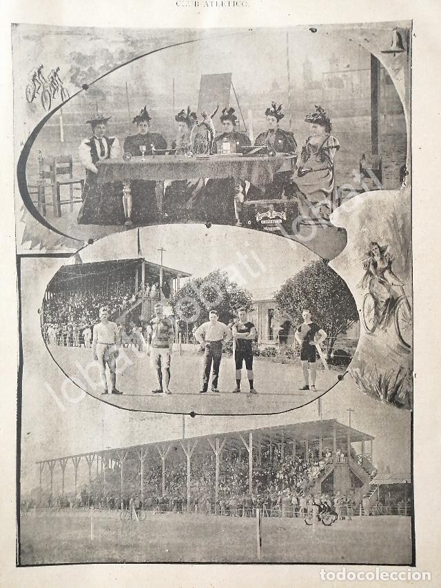 Collectionnisme d'affiches: GRABADO ANTIGUO 1894 CARRERAS EN EL VELODROMO DE PUEBLA