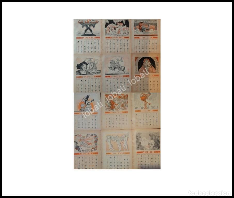 Collectionnisme d'affiches: CARTEL ANTIGUO ORIGINAL DE CALENDARIO ANTIGUO 1943 DIBUJOS DE BONIFACIO MACIAS