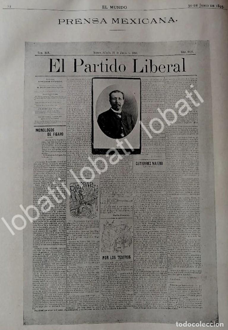 Collectionnisme d'affiches: GRABADO ANTIGUO 1895 PERIODICO EL PARTIDO LIBERAL / PERIODISMO