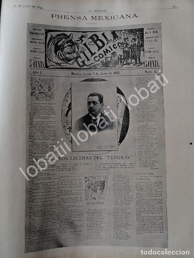 Collectionnisme d'affiches: GRABADO ANTIGUO 1895 PERIODICO GIL BLAS COMICO / PERIODISMO