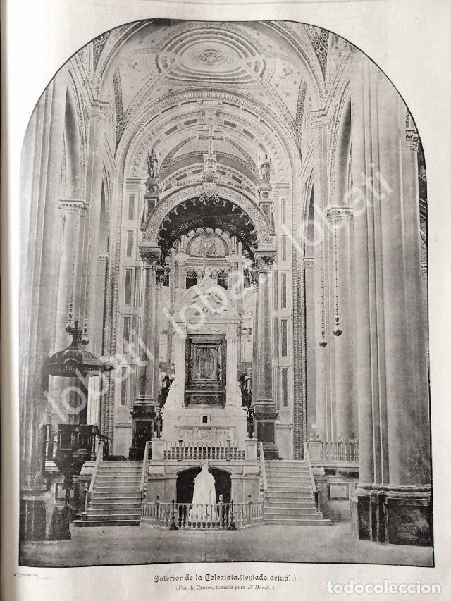 Poster collecting: GRABADO ANTIGUO INTERIOR DE LA COLEGIATA EN LA BASILICA 1895 /RLG