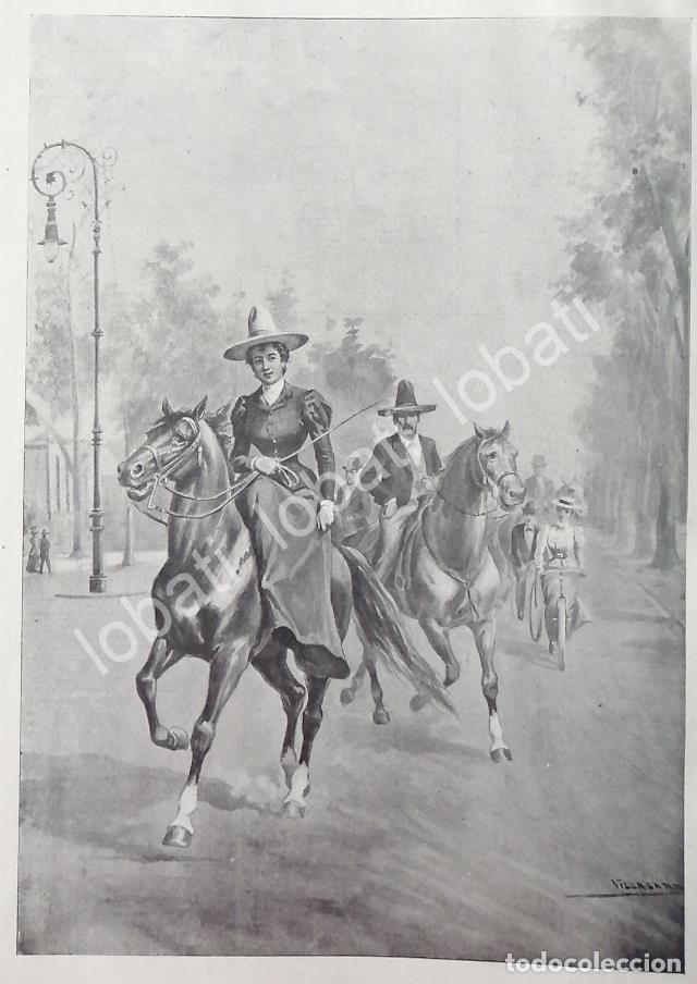 Poster collecting: GRABADO ANTIGUO 1898 DE VERANO EN LA CIUDAD. POR: JOSE MARIA VILLASANA